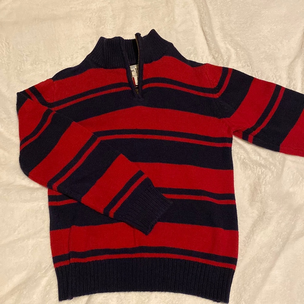 Place Est 1989 sweater 7/8 Dark red and dark navy stripes
